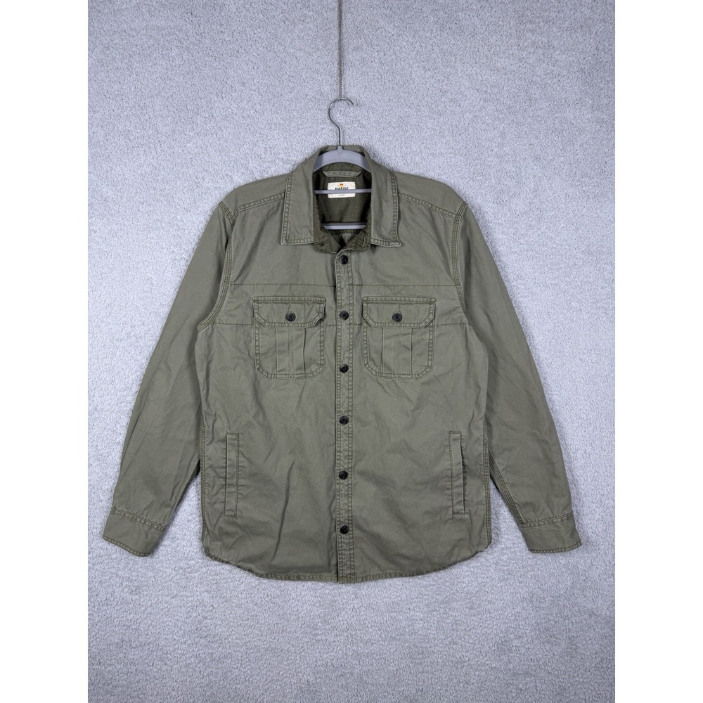 Marine Layer Military Utility Shirt Jacket Men's Size L Olive Green Shacket